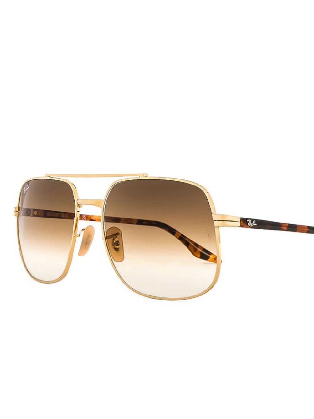 brand new condition- "Metal Square" Ray-Ban Gold Sunglasses with Tortoiseshell